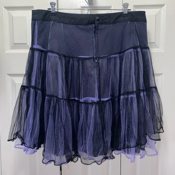 TRIPP NYC RARE! Y2K PURPLE & BLACK LAYERED TULLE SKIRT - Picture 2 of 8